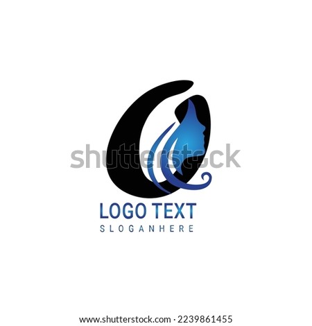 Letter Beauty Face initial luxury beauty queen woman face logo design vector