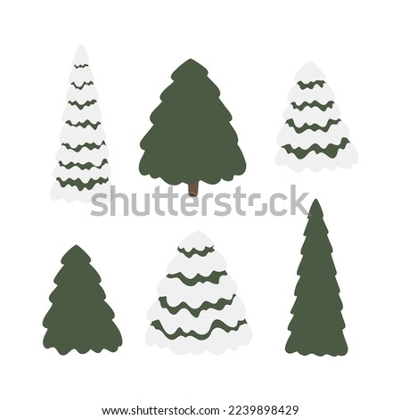 Christmas city clipart, Winter scene creator clipart, winter market illustration, Decorated houses and snowy trees vector in flat style, Christmas car