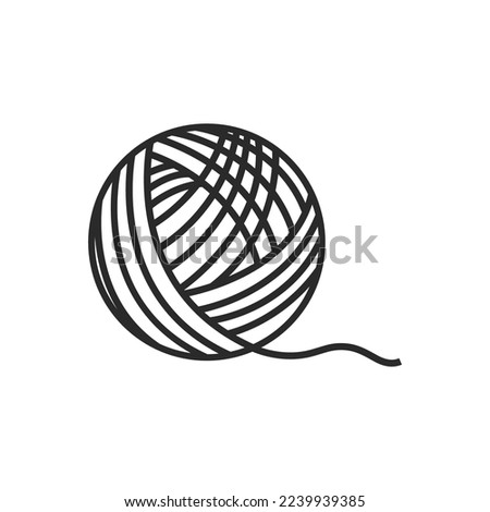Yarn ball illustration vector flat design template Royalty-Free Stock Photo #2239939385