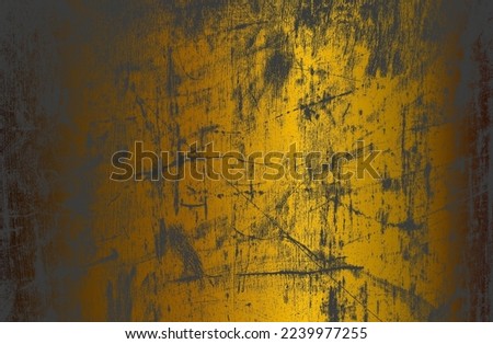 Luxury black golden metal gradient background with distressed metal plate texture. Vector illustration
