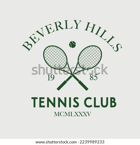 tennis logo, tennis club, two rackets and ball Royalty-Free Stock Photo #2239989233