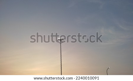 Solar Lamp with Morning Sky as The Background. Hight quality background