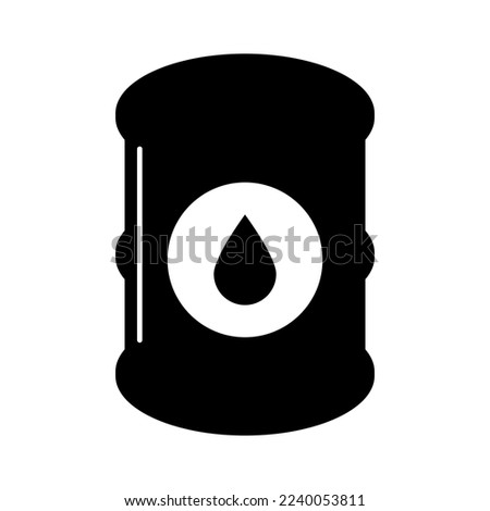 Oil, crude oil and other liquid fuel drum silhouette icon. Vector.