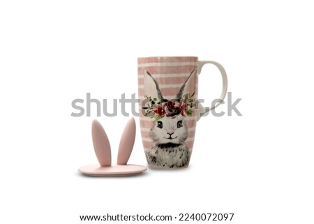 new year cup with rabbit
