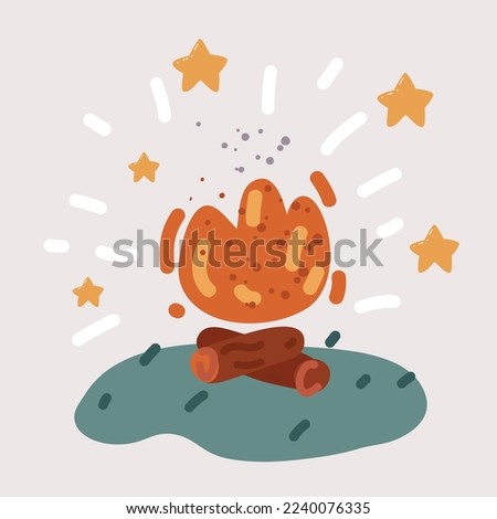 Cartoon vector illuatration of Fire with Flames
