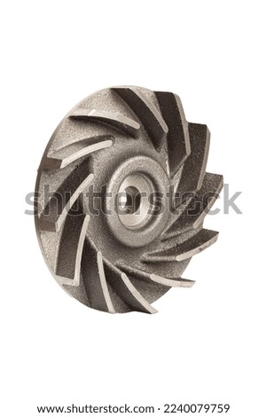 Front view of the new impeller and fan blades on white isolated Royalty-Free Stock Photo #2240079759