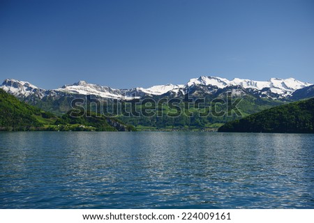 general view of Lake Lucerne, the spring season, Switzerland