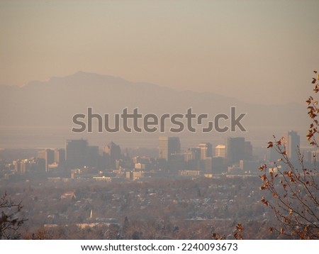 salt lake city, utah, on a smoggy day in winter, air pollution