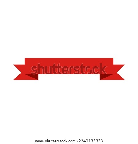 Red ribbon icon. Vector graphics