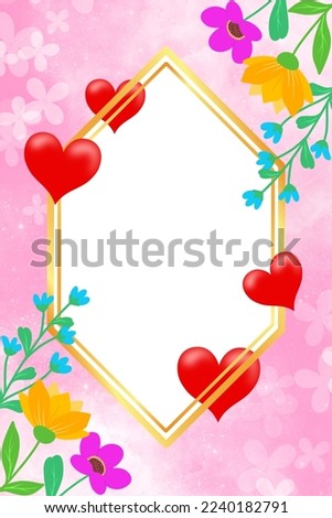 Valentine Day Background Flower Illustration