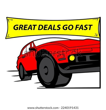 great deals go fast sticker vector