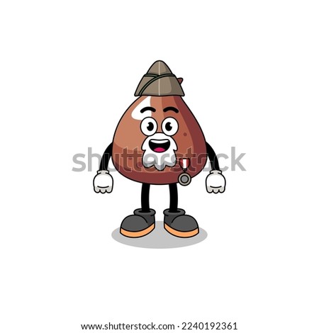 Character cartoon of choco chip as a veteran , character design