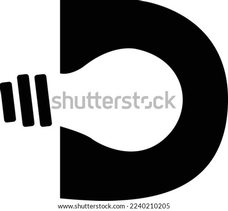 vector logo d with lamp suitable for startup logo