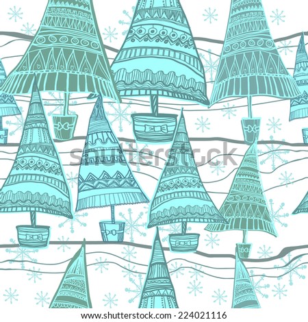 Vector seamless pattern of christmas tree 