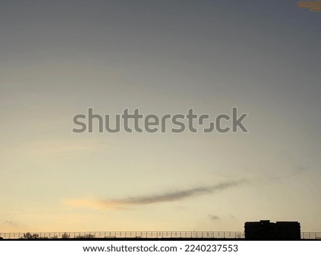 The silhouette view with beautiful sunset.