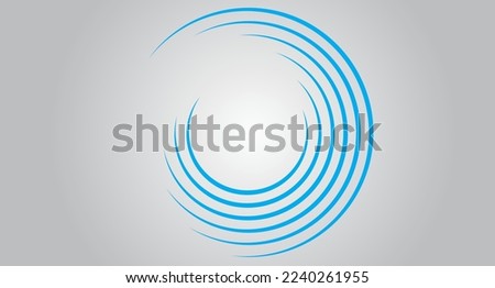 Blue circle speed lines isolated. Abstract speed lines in circle form, vector. For geometric art, elements design, logo, print materials and placard template. Abstract speed lines circles background