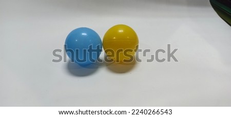 plastic balls on a white background