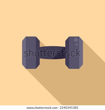 Gym dumbbell icon flat vector. Sport lifestyle. Active workout