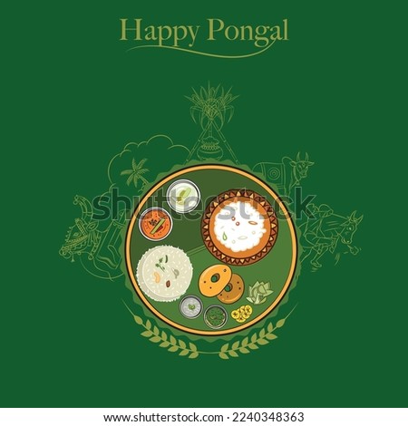 pongal festival card vector design
