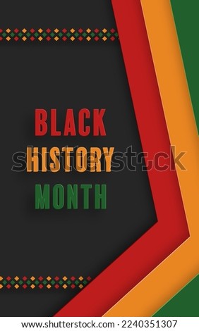 Black History Month. African American History card with nice and creative symbols on color background