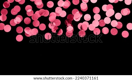 magenta confetti dots on black background. 
glitter confetti background