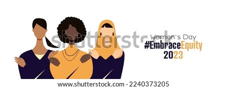 Women's Day 2023 banner. EmbraceEquity Royalty-Free Stock Photo #2240373205