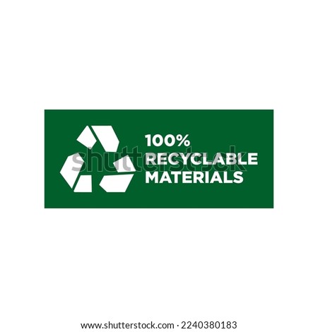 Made with recycled materials vector icon logo badge or label