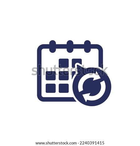 monthly subscription auto-renewal icon on white Royalty-Free Stock Photo #2240391415