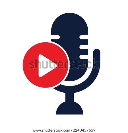 Video play podcast logo template design. Podcast Channel or Radio Logo design.