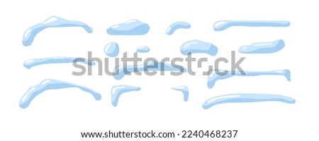 Snow cap set. Winter design elements. Vector Collection of snow caps and snowdrift, snowballs isolated on white background. Seasonal snowy ornament for design and decoration for design. Snow ice caps. Royalty-Free Stock Photo #2240468237