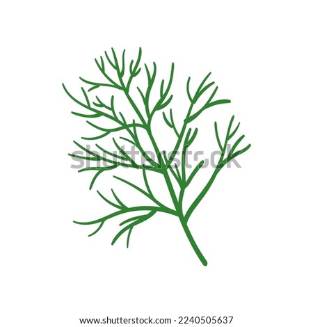 Dill with vitamin C vector illustration. Cartoon drawing of enriched organic antioxidant, dill. Food, nutrition, diet concept Royalty-Free Stock Photo #2240505637
