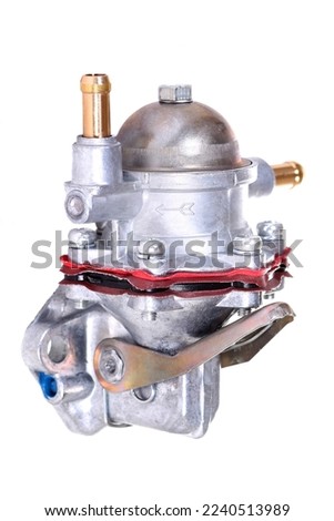 Classic car mechanical fuel pump isolated over white background