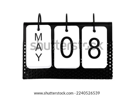 8th of May - date on the metal calendar Royalty-Free Stock Photo #2240526539
