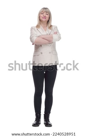 confident woman in casual clothes. isolated on a white background.