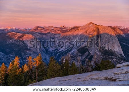 Yosemite valley, view on the Half Dome from Sentinel Dome Royalty-Free Stock Photo #2240538349