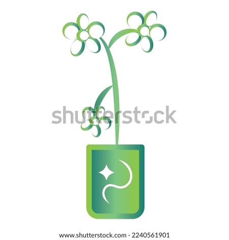 Isolated green indoor plant icon Vector