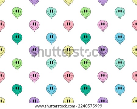 Smile cartoon character seamless pattern on white background