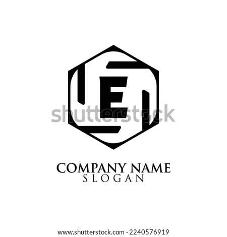 LETTER E INITIAL LOGO, WITH BLACK COLOR