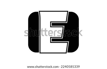 LETTER E INITIAL LOGO, WITH BLACK COLOR