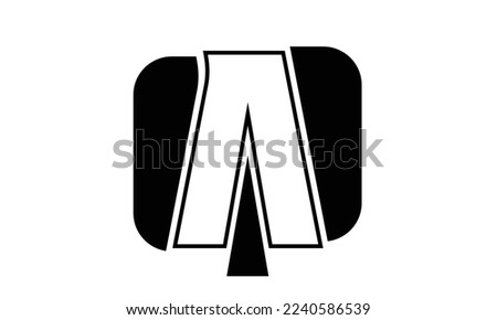 LETTER A INITIAL LOGO, WITH BLACK COLOR