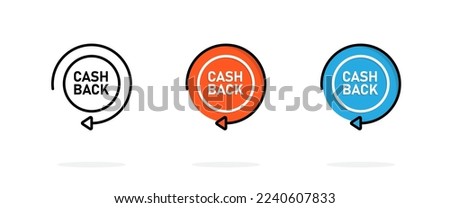 cashback icon, return money vector on white background. for app web shopping online