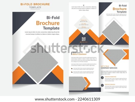 Corporate modern business bifold brochure red and black bifold brochure or magazine cover page company profile template design 