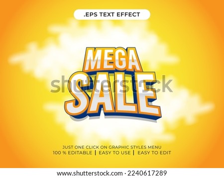 Mega Sale 3D editable text effect style, or Branding, Mockup, Social Media Banner, Cover, Book, Games, Title.