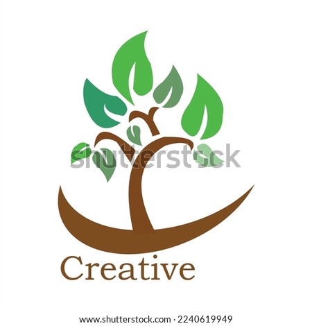 creative art tree vector logo design