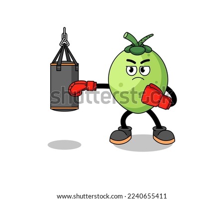 Illustration of coconut boxer , character design