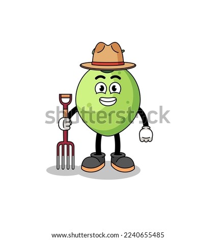 Cartoon mascot of coconut farmer , character design