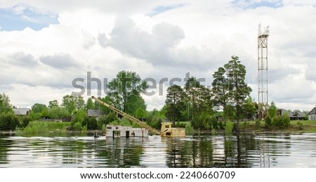 View of the village of Puksinka from the Tavda River. Russia. Sverdlovsk region.