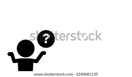 Troubled and questioning person and white background. Vector.