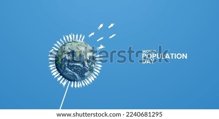 World Population Day, creative concept design for banner, poster, 3D illustration. Royalty-Free Stock Photo #2240681295