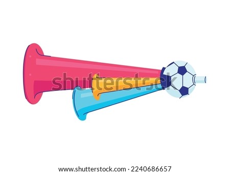 Fans cheering team composition with isolated icon of colored fan accessory on blank background vector illustration